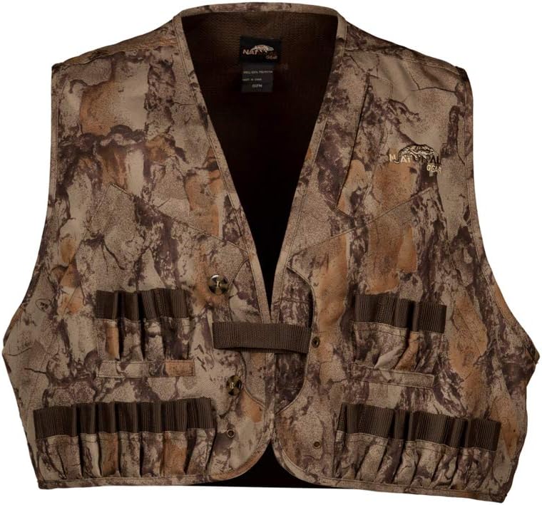 Natural Gear Waterfowl Wading Vest, Short Cut Waterproof Camo Hunting Vest for Men with Shell Loops, Made with 900D Material