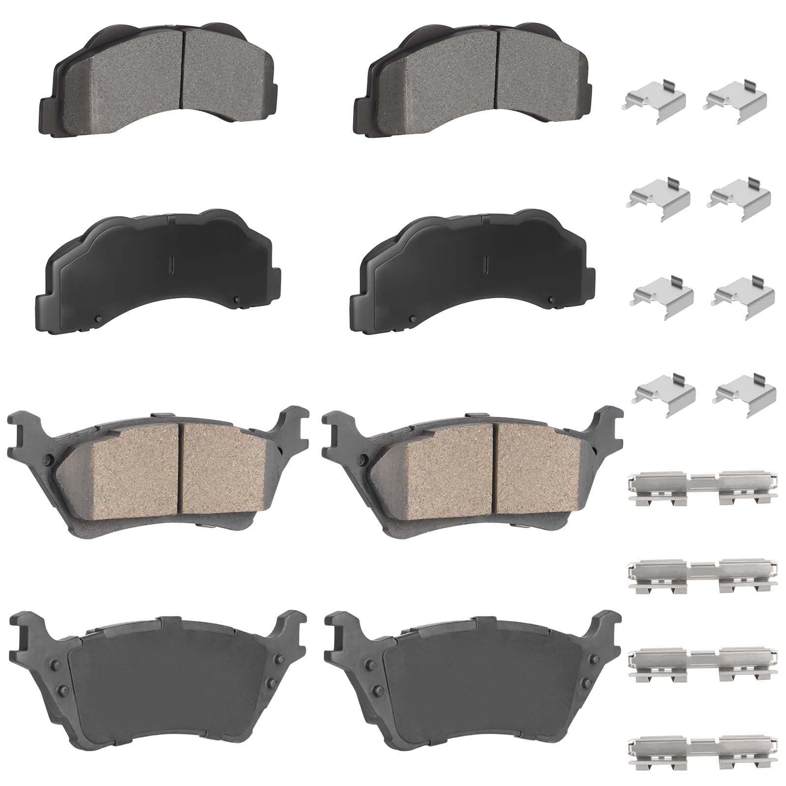 8PCS Front and Rear Semi-Metal Brake Pads Compatible with Ford F-150 2012 2013 2014 2015 2016 2017 2018 2019 2020