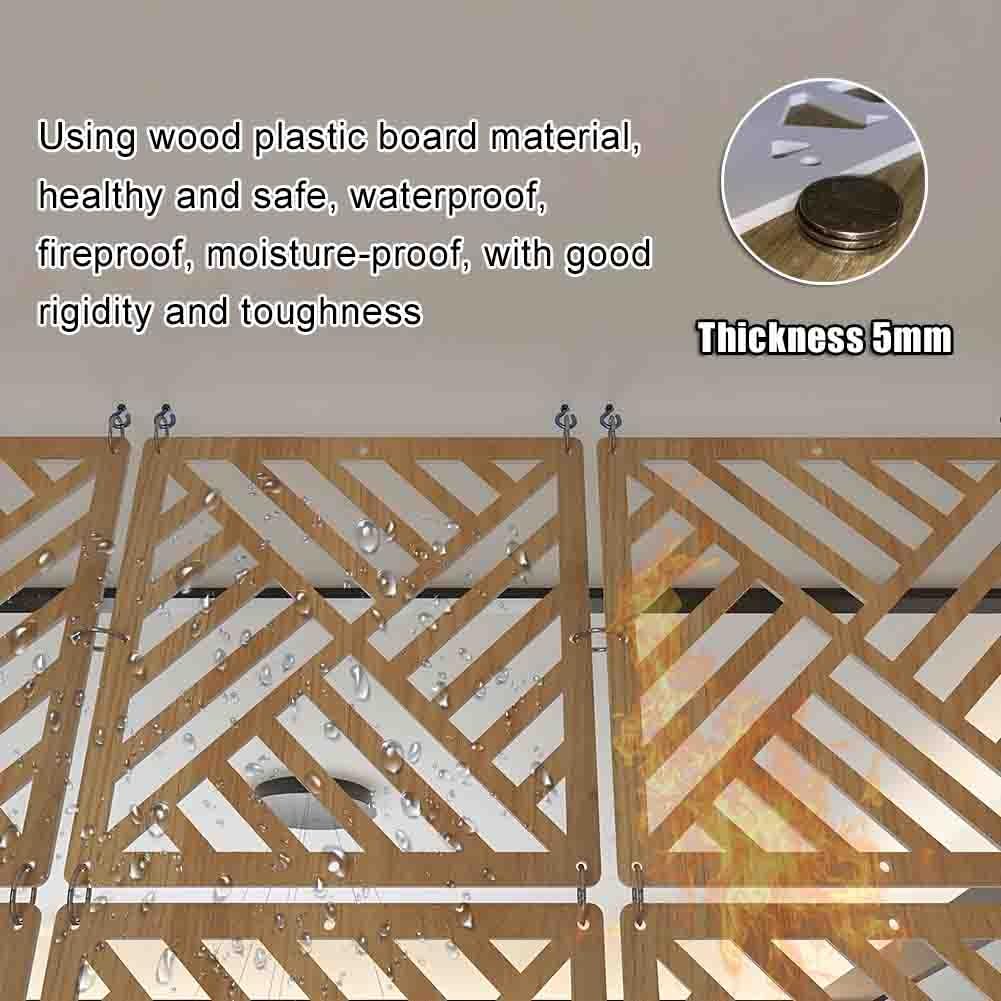 Divisorio sospeso per stanze, pannelli decorativi in ​​legno e plastica, divisorio per sala di ricevimento, parete divisoria per la privacy per casa, camera da letto, ufficio, negozio, arredamento(8PC