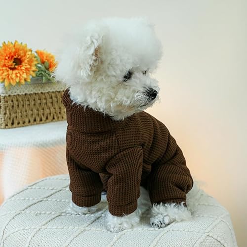 Miniatura 10 de Ropa para perros pequeños, cuello alto, abrigo de forro polar para otoño e invierno, overol para perro, pijama para cachorros, ropa de gato,