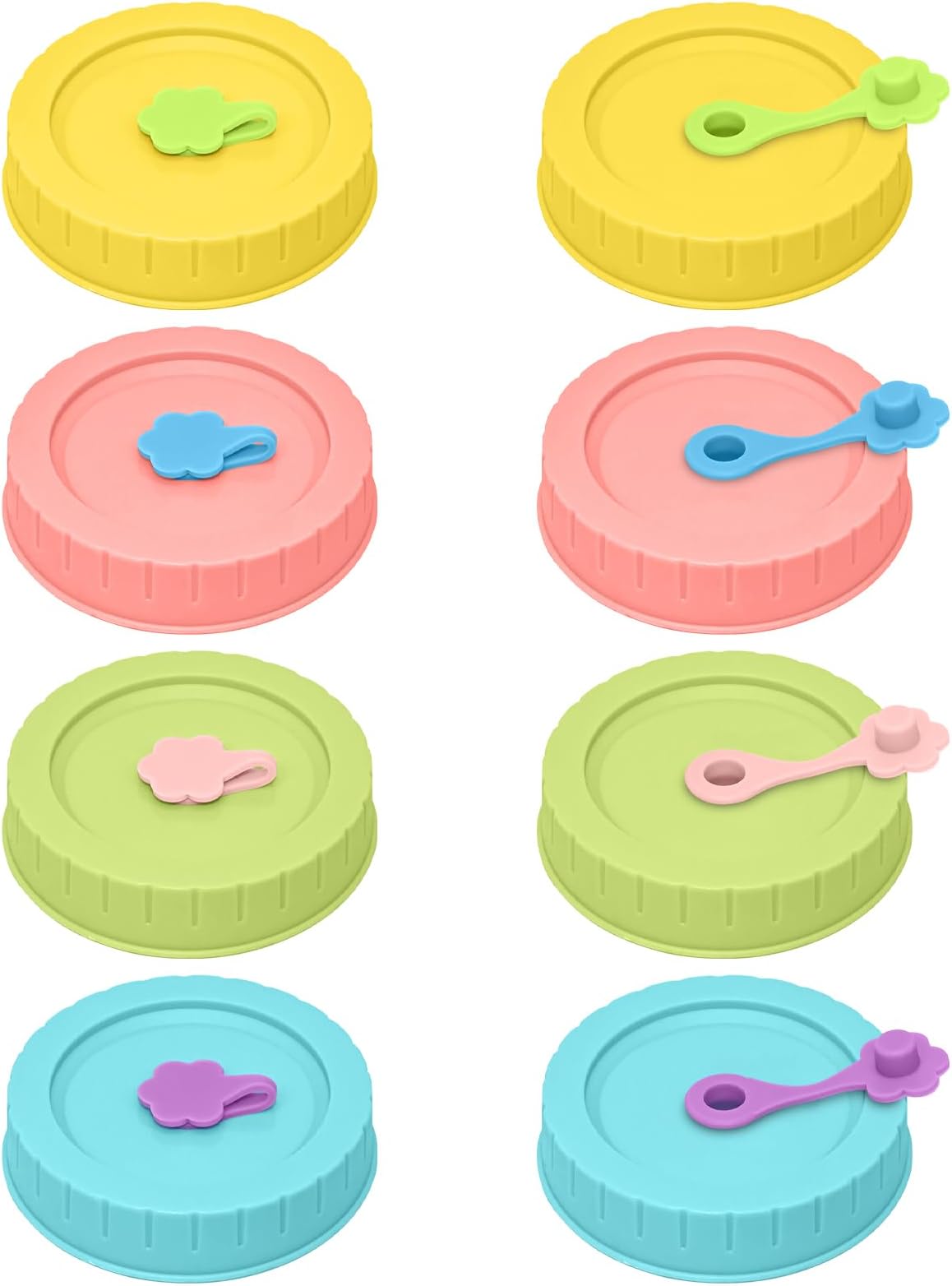 Youngever 18 Pack Plastic Mason Jar Lids with 9 Pack