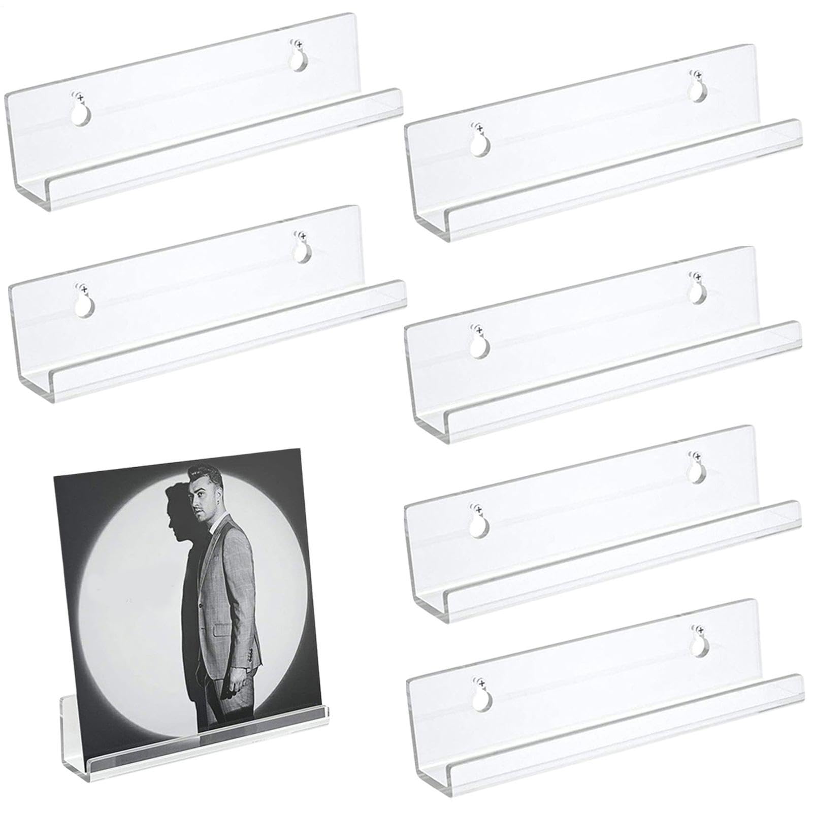 Soporte De Pared De Vinilo - Estante Flotante Sin Perforación,Pantalla De Pared Para Colección De Platos,Para Moderna Sala De Estar Dormitorio Apartamento Amantes De La Música Coleccionistas Libros Y