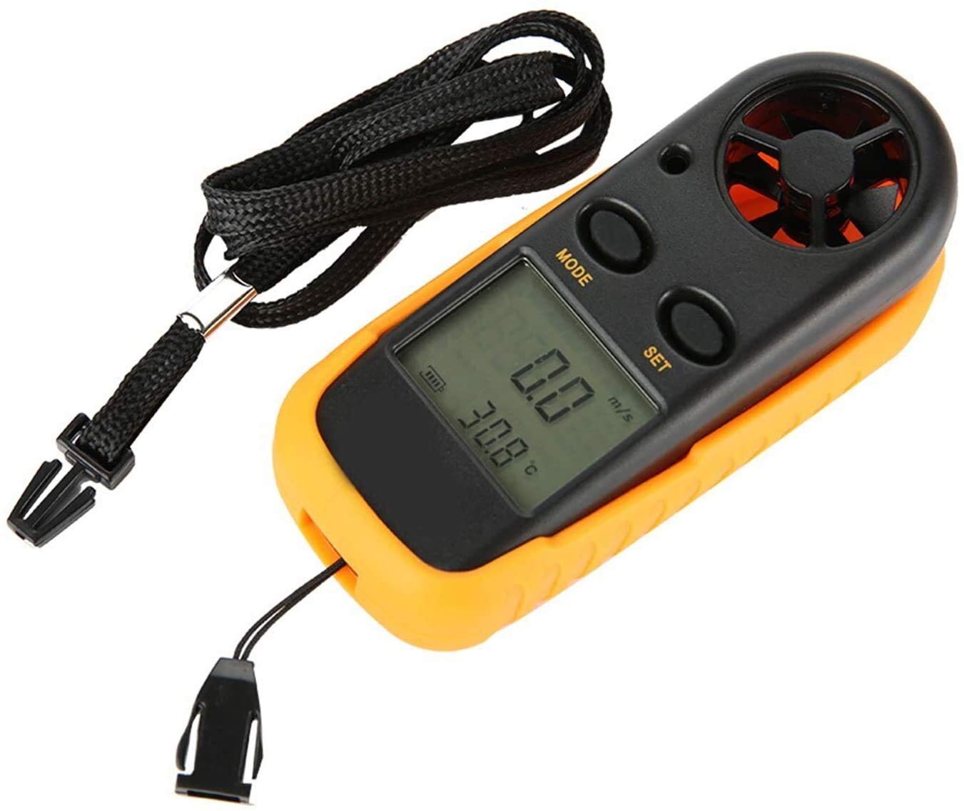 JJJ Misuratore di velocità del Vento Portatile Portatile, misuratore del Vento velocità del Vento/misurazione della Temperatura del Vento, Display a Bassa Tensione, con retroilluminazione LCD