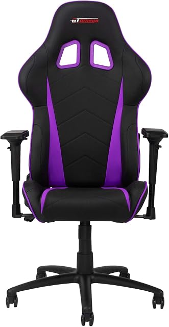 GT OMEGA PRO Racing Gaming Chair with Lumbar Support - Ergonomic PVC Leather Office Chair with 4D Adjustable Armrest & Recliner - Esport Seat for Ultimate Gaming Experience - Black Next Purple