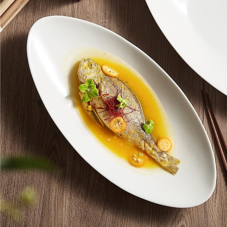 Vassoio Per la Cena Piatto for pesce bianco irregolare da 17 pollici for pesce al vapore fatto in casa Piatto for aragosta con frutti di mare Stoviglie speciali for hotel Piatto da Pranzo