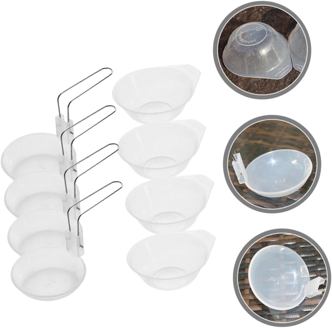 Cabilock Portable Outdoor Camping Bowl and Spoon Set, Pp Plastic, 4 Bowls with 4 Soup Spoons, Compact Lightweight Tableware for Bbq and Hiking