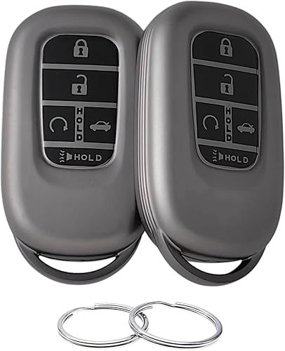 Funda para llavero de TPU compatible con (5 botones) Honda Accord Civic HR-V CR-V Pilot Sport SI EX EX-L Touring 2022 2023 (negro mate)