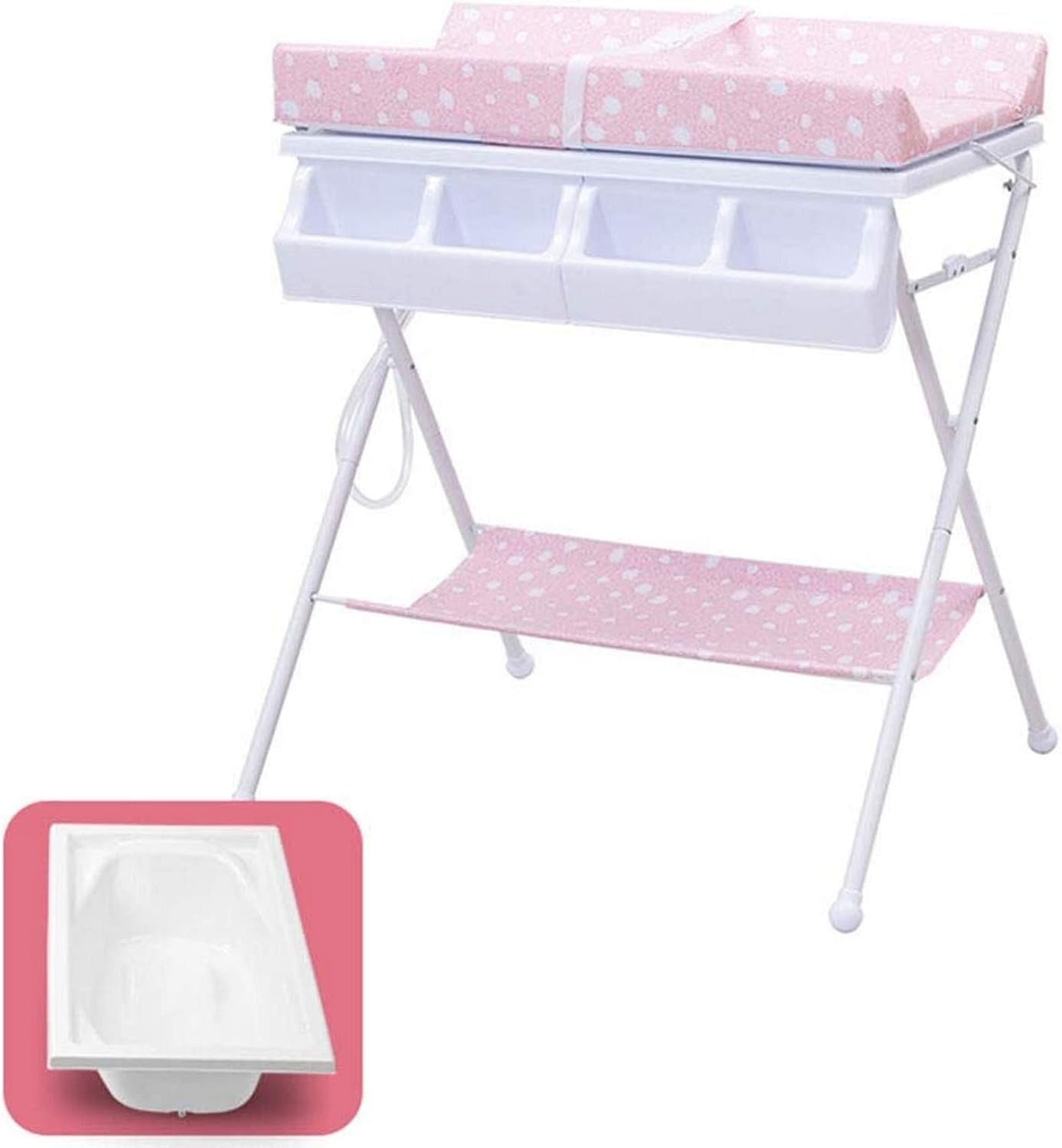 pink baby changing unit