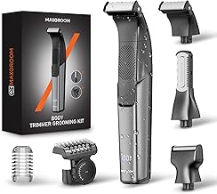 3-in-1 Men's Body Shaver, MAXGROOM IPX6 Waterproof, Dry and Wet Intimate Shaver, Electric Razor Trimmer for Body and Intimate Area, Body Groomer Men with Trimming Attachment