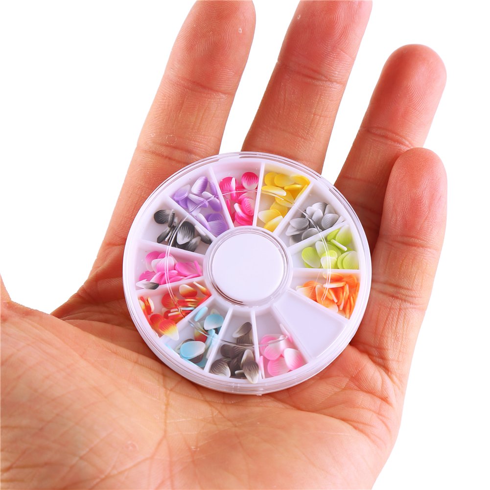 DIYASY 3D Fruit Flower Slice Fresh Face Decoration Nail Art Slice Stick to Slime Pack of 6 Cases