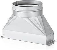Tandefio Galvanized Rectangular to Round Duct Transition 3-1/4 x 10 x 6 Inch - 6 Diameter Microwave HVAC Vent Kit