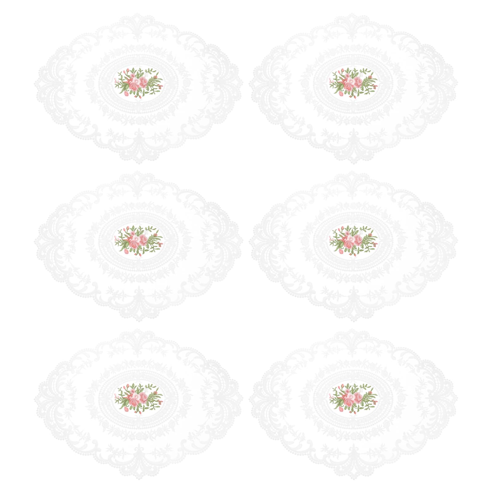 Sets de table ovales brodés en dentelle pour repas de fête et déjeuners