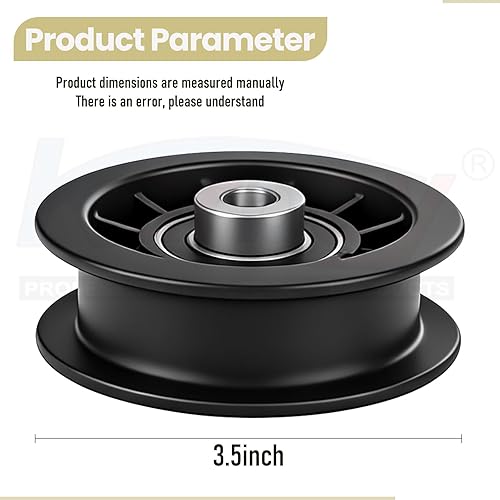 Miniatura 2 de 539110311 Reemplazo de polea tensora plana (38 pulgadas de diámetro interior y 3-12 pulgadas de diámetro) compatible con Husqvarna Cu-b Cadet