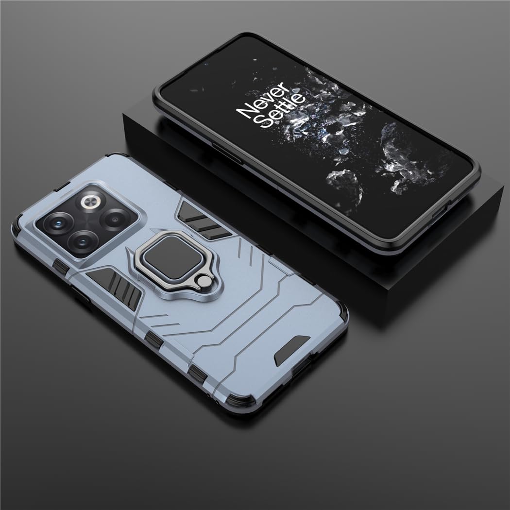 LuluMain Compatible Con Xiaomi Mi 10T, Mi 10 T Pro Funda, Anillo Metálico Sujeción Soporte Antichoque Rígido Caja (Funciona Con El Montaje De Coche Magnético) Doble Capa Sólido Case Carcasa (Negro
