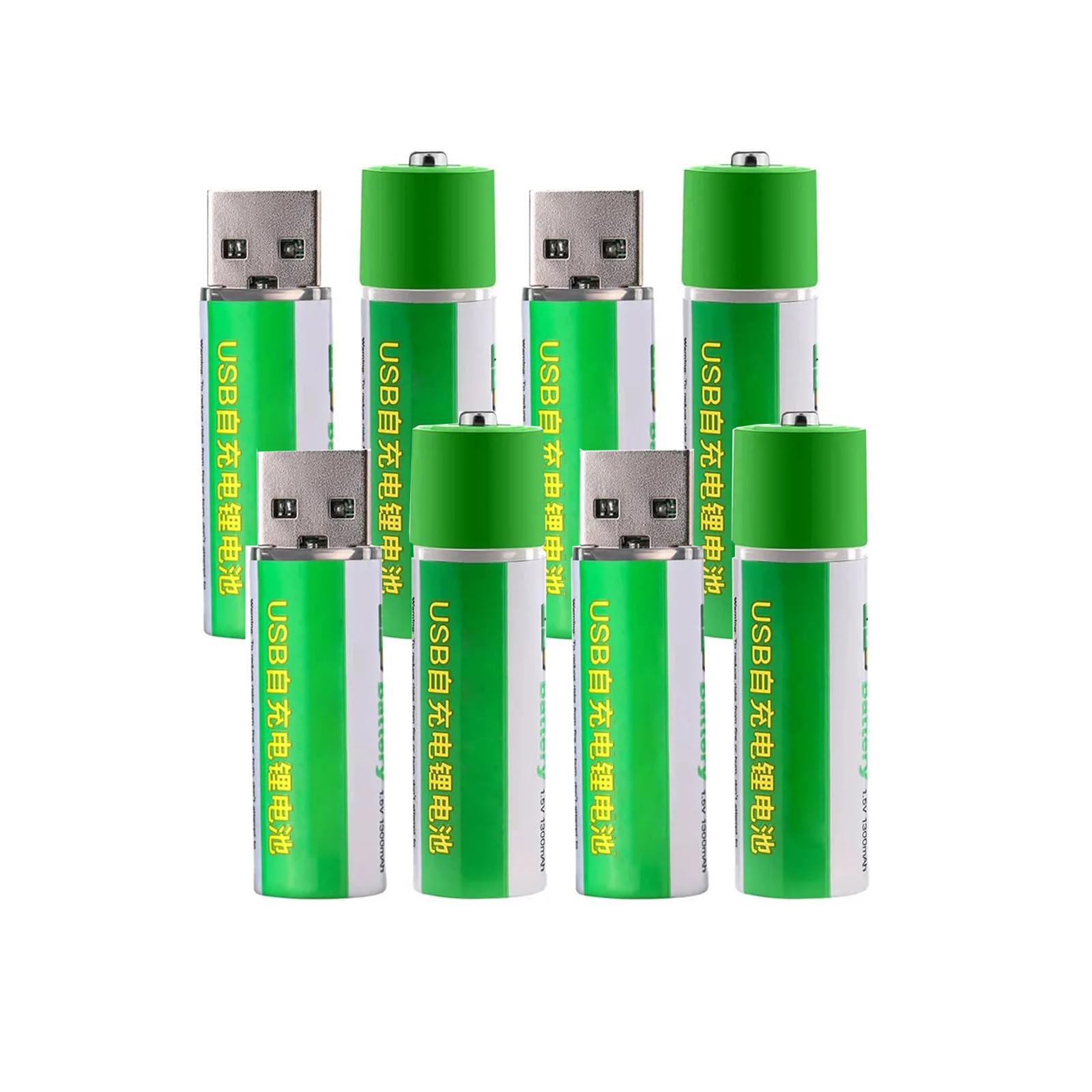 Batería de polímero de Litio AA Recargable por USB, batería de Repuesto de 1,5 V, 1300mAh, Carga rápida, 2000 ciclos