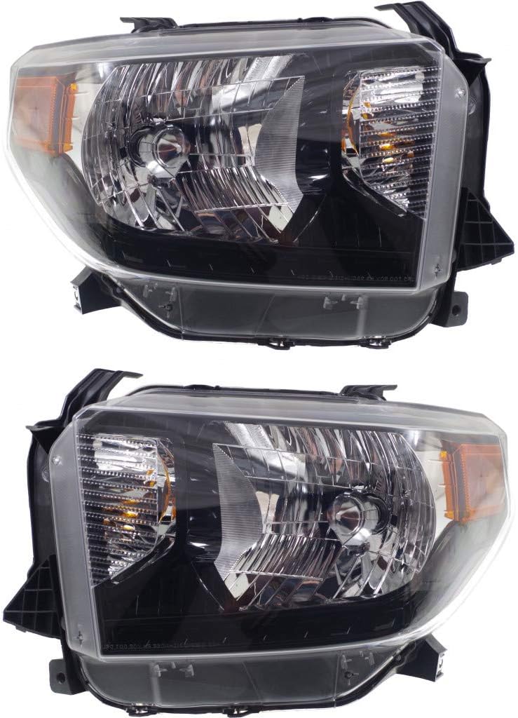 For Toyota Tundra Headlight Assembly 2015 2016 2017 Pair Driver and Passenger Side w/Bulbs For TO2502235 TO2503235