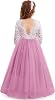 Flower Girls Lace Back Dress for Kids Wedding Bridesmaid Party Formal Gown Princess Pageant Birthday Long Tulle Dresses