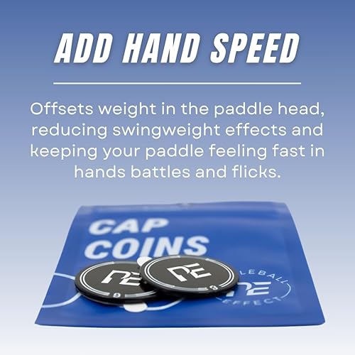 Miniatura 3 de Pala de pickleball con monedas de ajuste de peso y gorra de efecto pickleball – Mejora la velocidad de la mano y reduce la sensación de cabeza