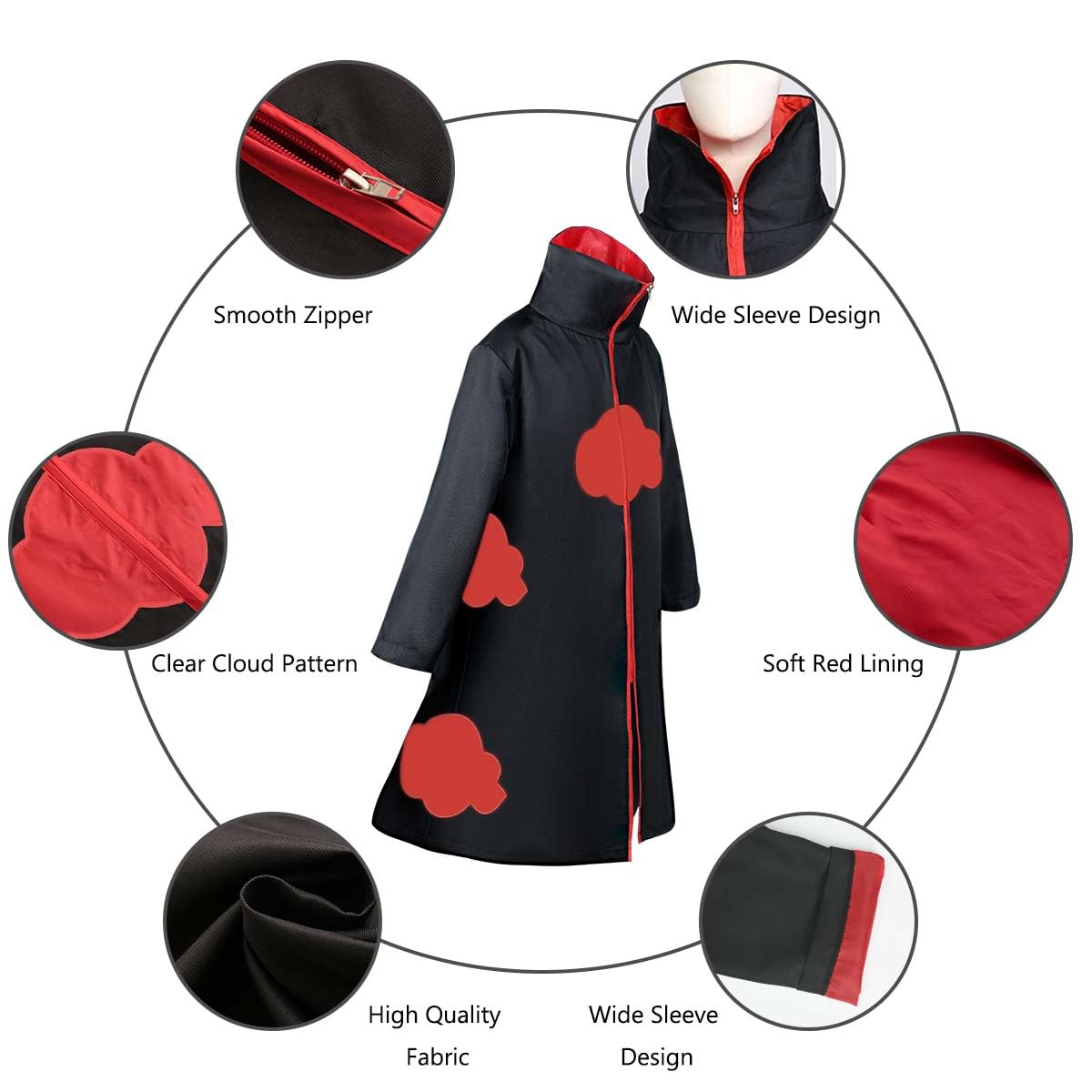 ACWOO Déguisement de Costume Cosplay Halloween et Noël Cape Déguisement avec Collier Anneau Bandeau pour Enfants et Adultes