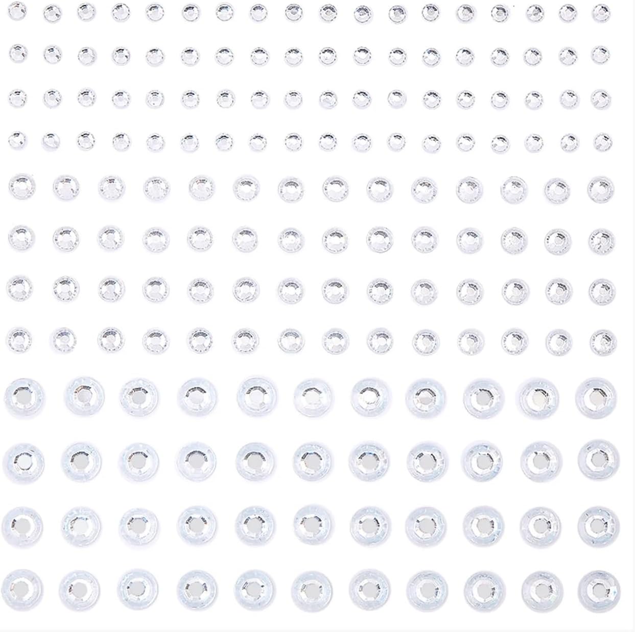 Jewel Stickers 3/4/6mm Self Adhesive Acrylic Rhinestones Stickers for Car Art Craft Decals Scrapbooking Glitter Applique Decor(White)