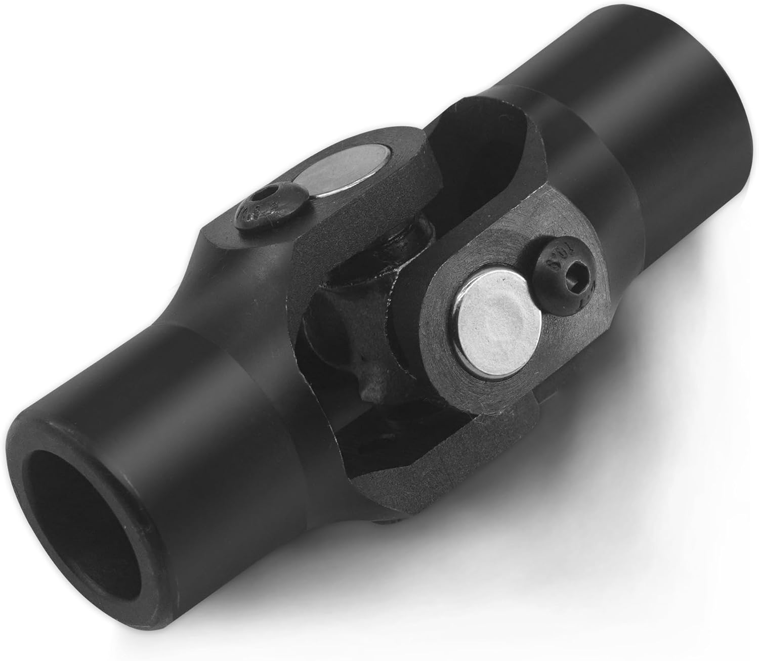 3/4" Round x 3/4" Smooth Round Black Steering Universal Joint Single U Joint Shaft,Total Length: 96mm (3-3/4")