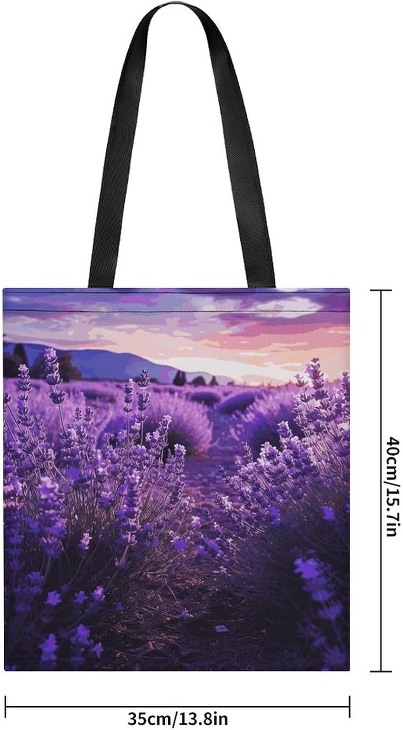 Purple Lavender Tote Bag Large Treat Bags for Women Men image 4