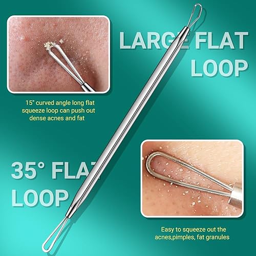Miniatura 4 de TsMADDTs Kit de herramientas para reventar espinillas, 6 herramientas para eliminar puntos negros para cara y nariz, kit de depilación encarnada con