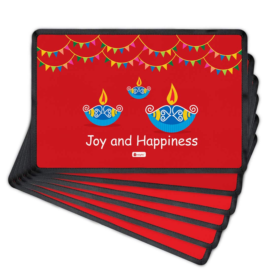 Buy Indigifts IA Diwali Decoration Items Diwali Wishes Red Table Mat