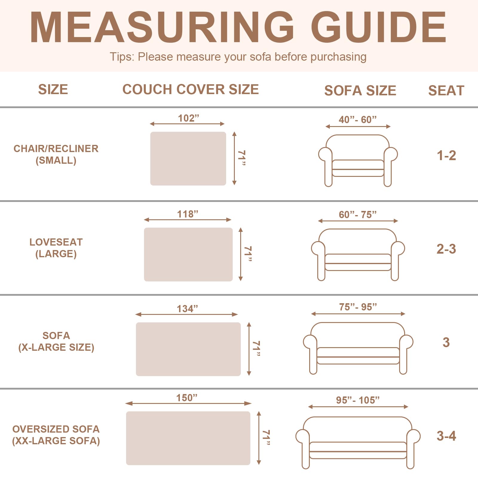 OstepDecor Chenille Sofa Cover 3 Seater, Dog Couch Cover for Corner Sofa Washable Sofa Slipcover - Image 2