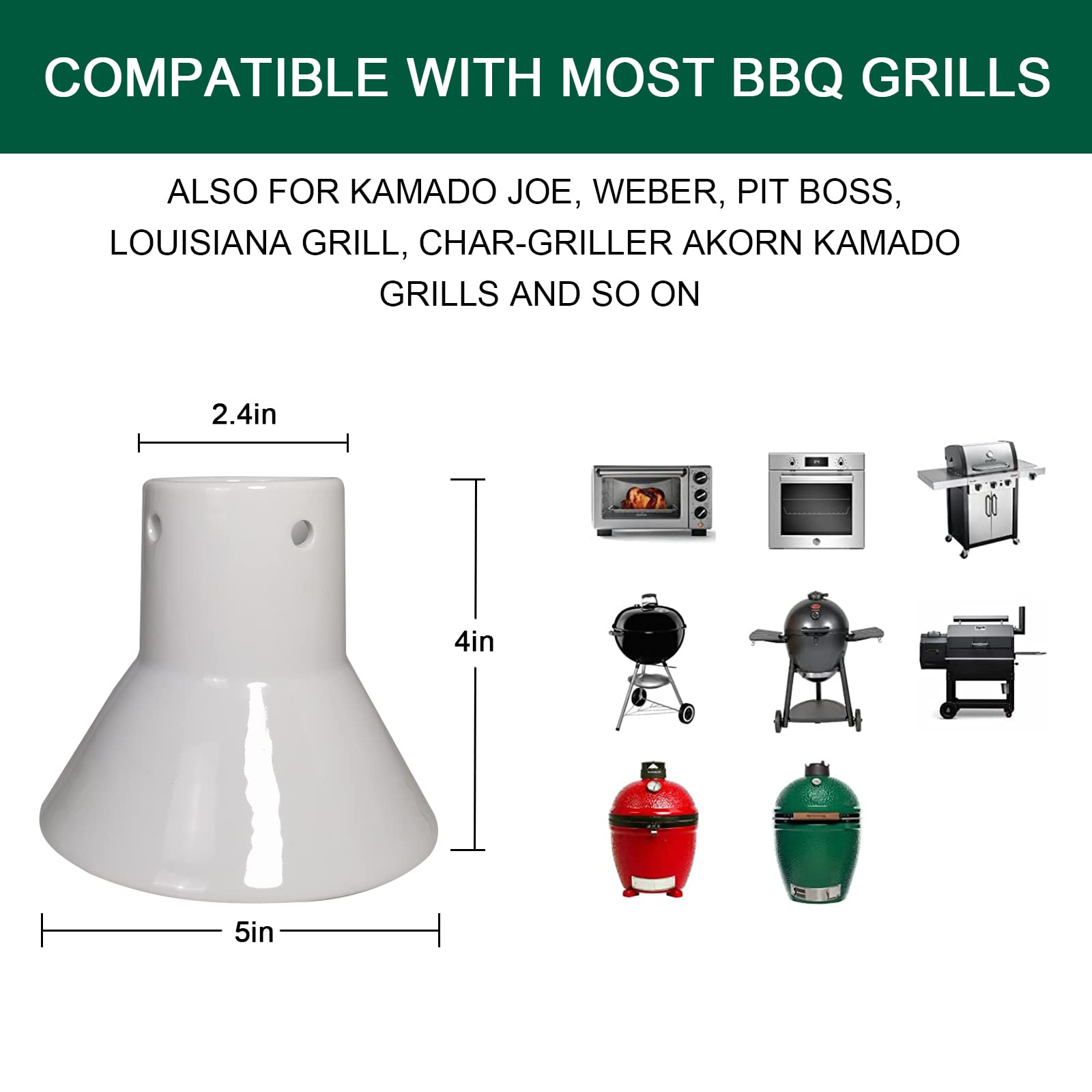 Keramik Hühnerbräter Rack, Bierdosenhalter Hühnerständer Vertikales Geflügel BBQ Kochzubehör für Grill, Ofen oder Raucher, 2er Set
