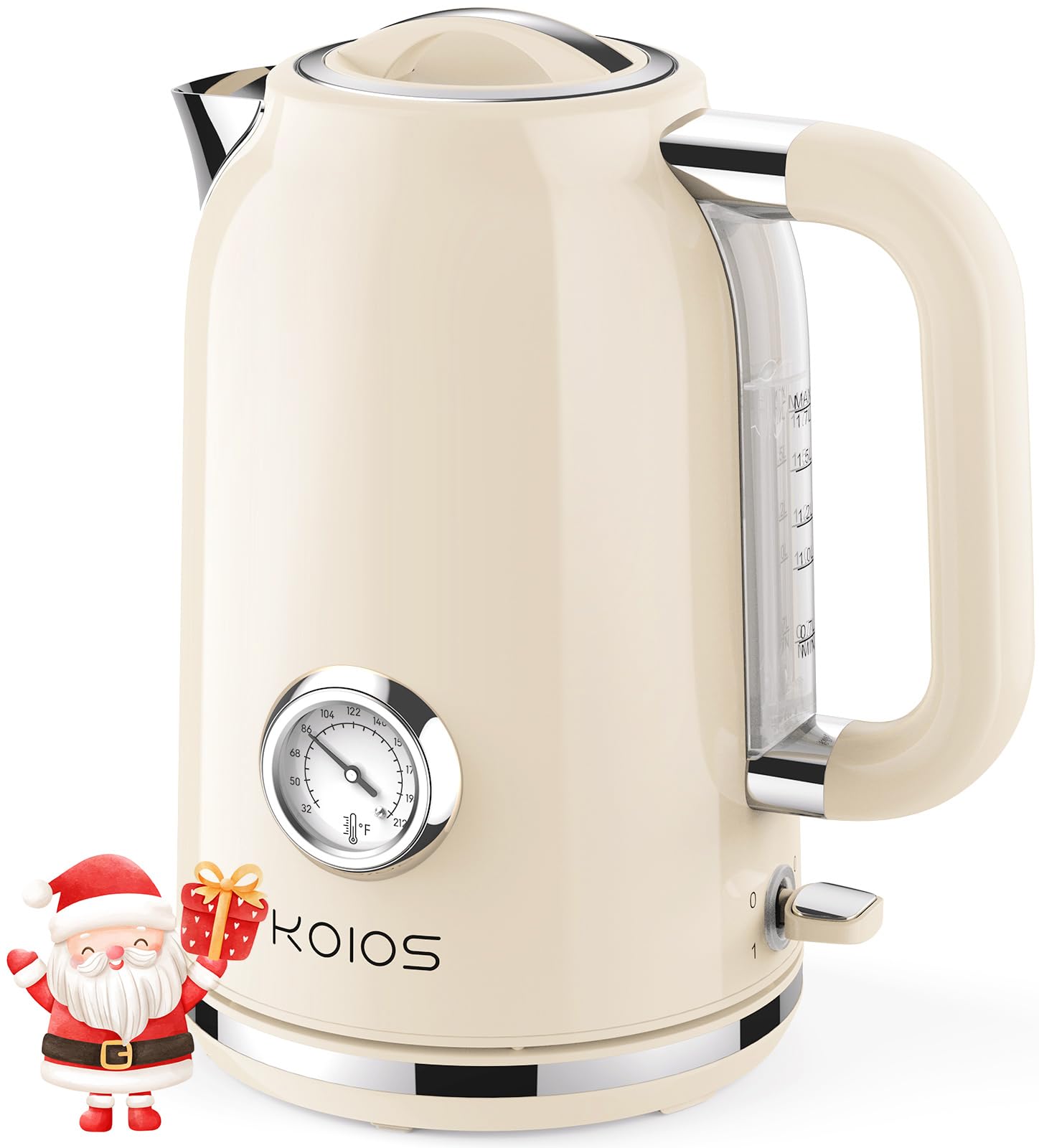 Electric Tea Kettle with Thermometer, KOIOS 1.7L 1500W BPAFree