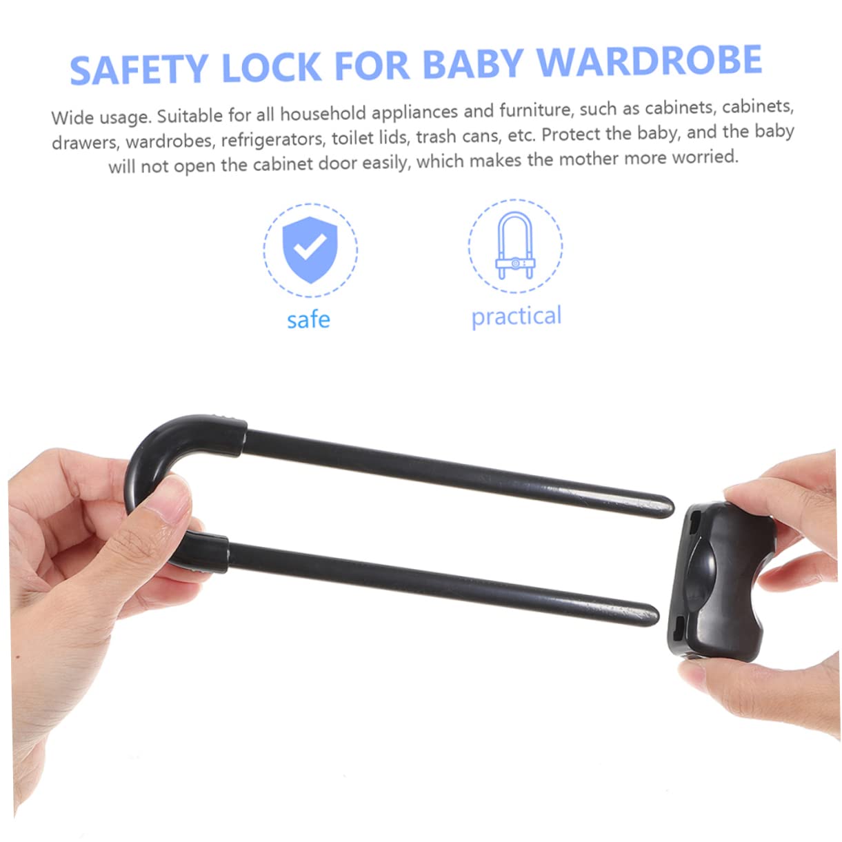 12pcs Serrures D'armoire U Verrous de Sécurité pour Garçon et Filles pour Tiroirs Réfrigérateurs Verrou de Placard pour Bébé Installation sans Perçage