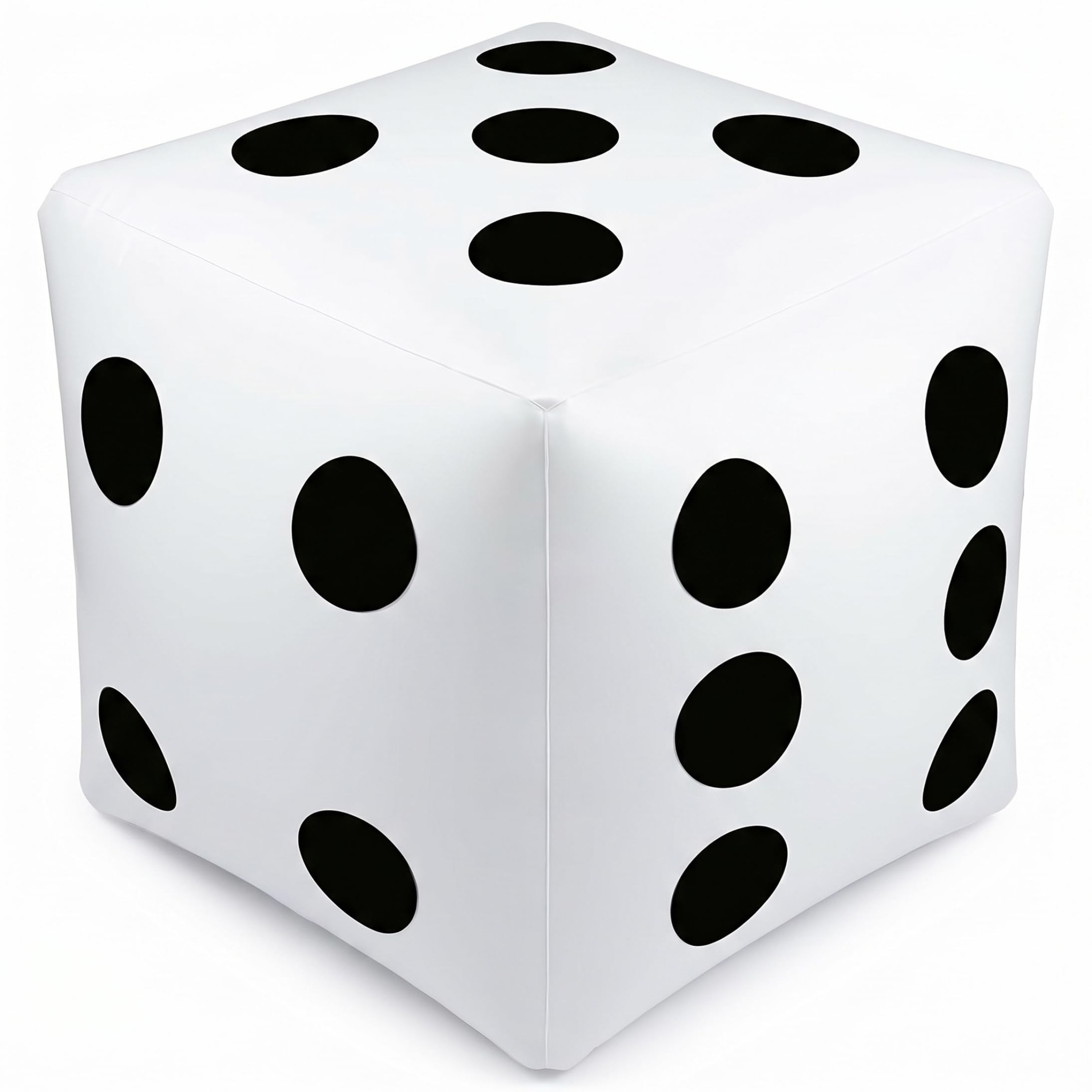 Dados inflables Gigantes de 40 Pulgadas, Dados Gigantes de PVC a Prueba de Fugas para jardín Interior y Exterior, Juego de Mesa de Fiesta EN LA Piscina de natación, Blanco