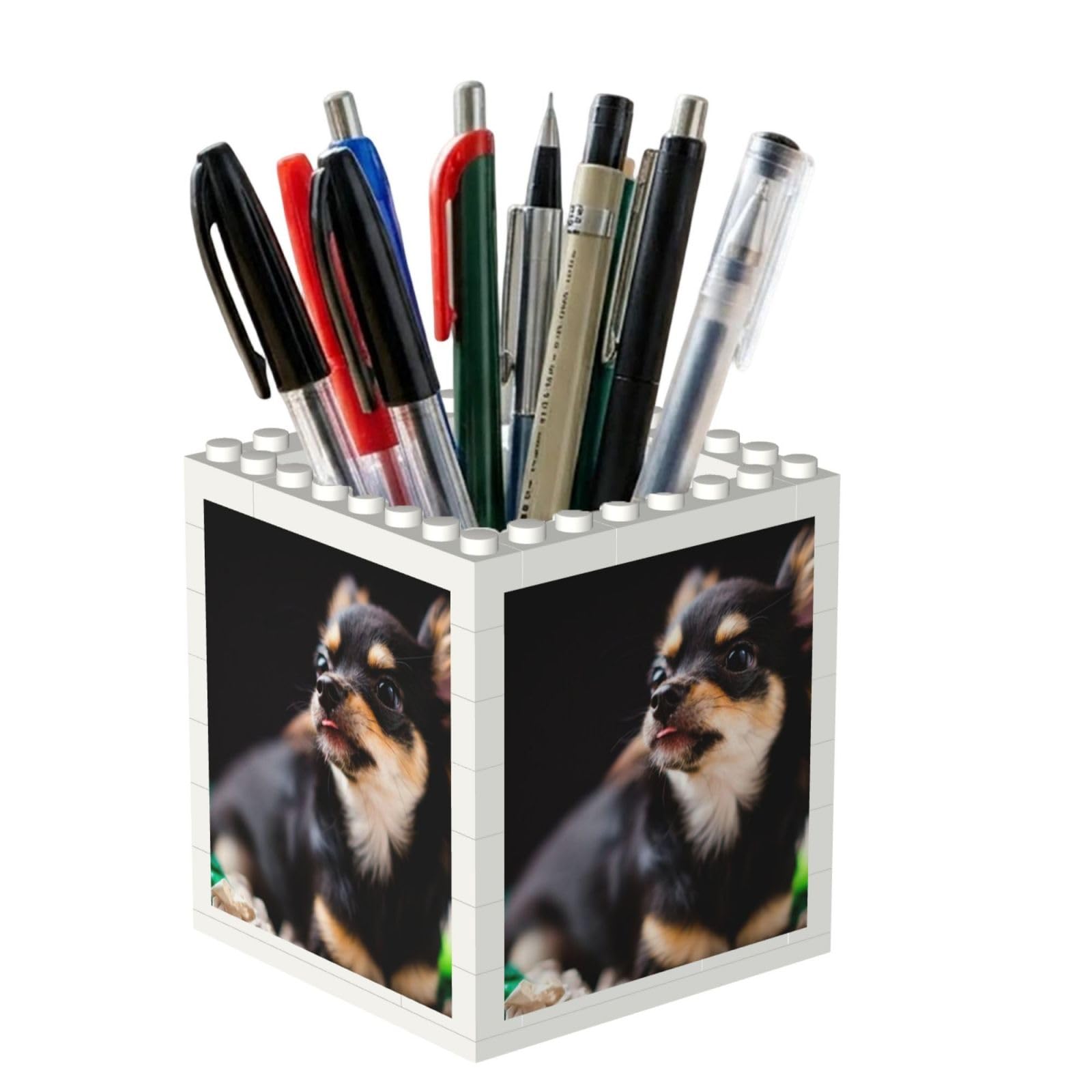 Poadnly Chihuahua Dog Cute, Pen Pot Pencil Holder for Office Home School, Compact Desk Organiser for Office Stationery