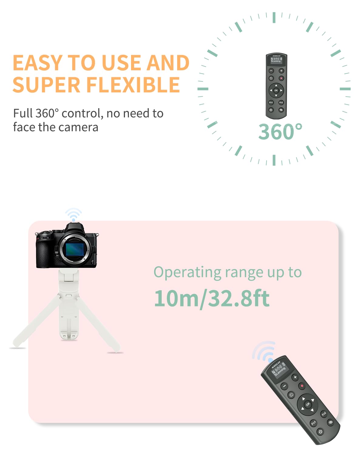 Aodelan - Telecomando per fotocamera senza fili Nikon, con pulsante di scatto ricaricabile con schermo OLED per Zfc, Z50, P1000, A1000, P950, B600; sostituisce Nikon ML-L7 (nero)