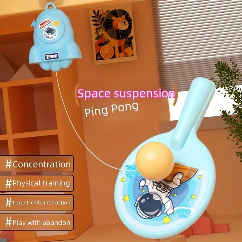 TOYSNAP Rope Ball, Adjustable Hanging Table Tennis Trainer, Portable Table Tennis Set with Paddle and Balls for Kids, Indoor Hanging Game, Fun Toy, Adjustable Door Tennis Competition 1