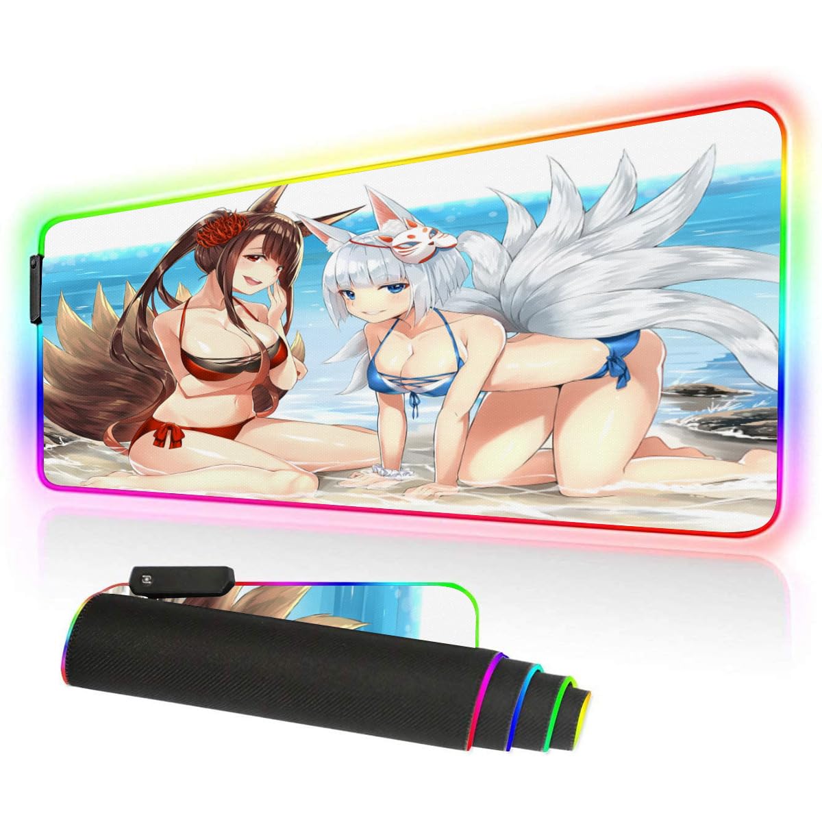 HOLIV Mouse Pad RGB Anime Girl Sexy Grande Anime Game Mouse Pad
