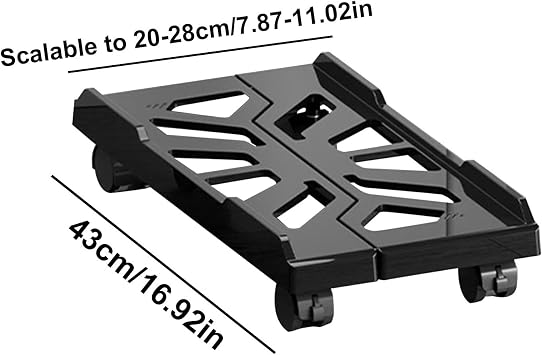 PC Floor Stand ? Rolling Computer Stand with 4 Caster Wheels | Under Desk CPU Holder, Adjustable PC Riser, Heavy Duty Mobile CPU Cart, Ventilated Design for Home and Office, Durable and Carpet Friendl