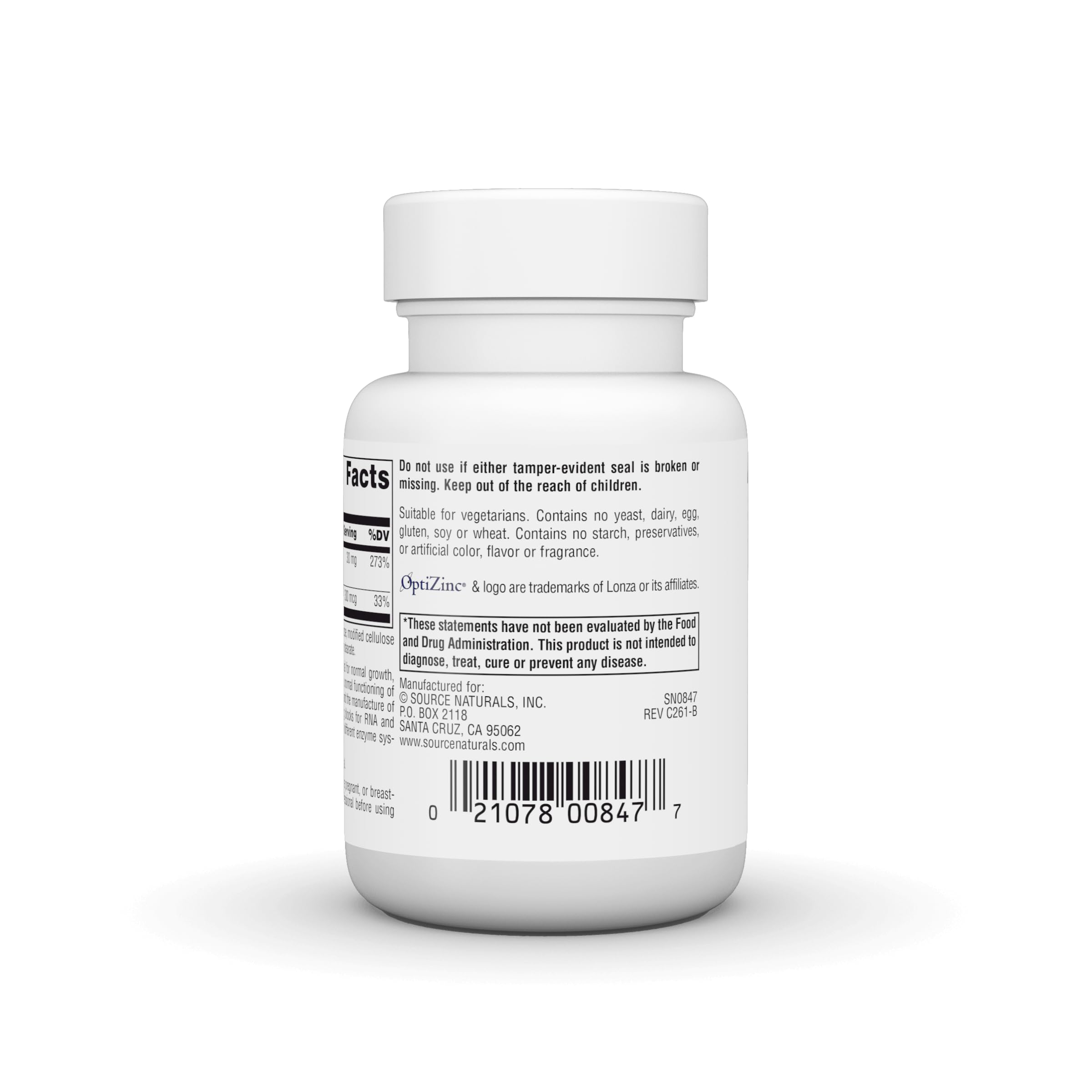 Source Naturals OptiZinc, Zinc Methionine Sulfate Complex - 60 Tablets — Amazon image 4