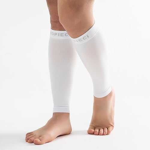 Miniatura 10 de 15-20mmHg 1 par de calcetines de compresión para hombres y mujeres con manga ancha de pantorrilla para soporte de piernas, alivio del dolor