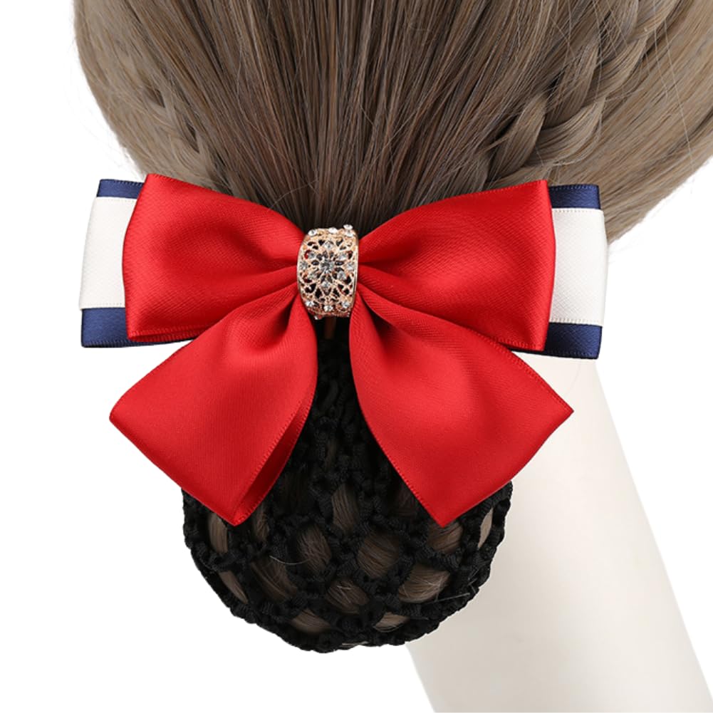 ヘアクリップ リボン レース トリコロール 3色 ヘアアクセ ヘアピン 髪留め 髪飾り ヘアアクセサリー シニヨン バレッタ (Type5)