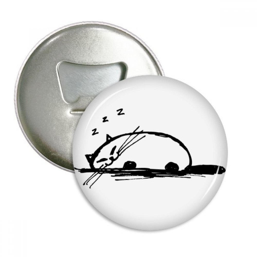 Décapsuleur aimanté chat pour frigo avec badge à épingle argenté 3 pièces