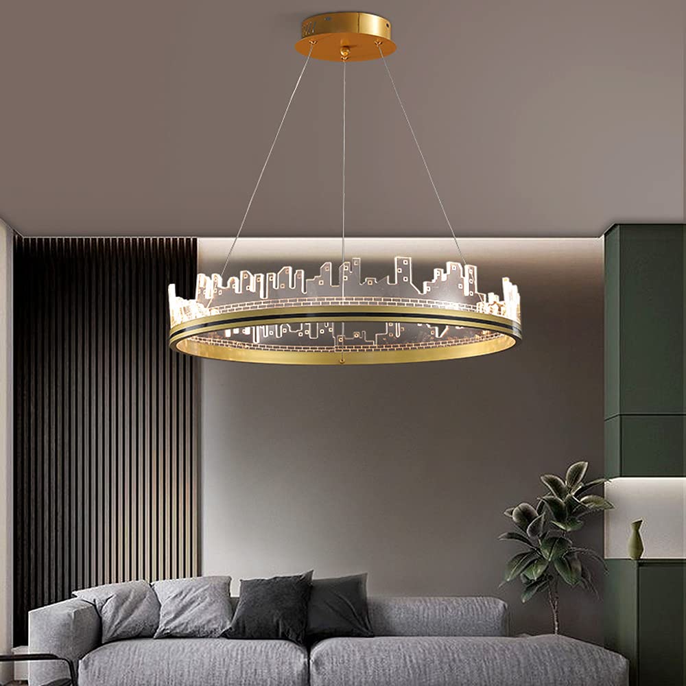 Lampe d'installation semi-encastrée suspendue pour décoration de salon chaleureux
