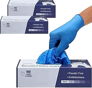 PANKTI Surgicals - Guantes de nitrilo sin polvo, grado alimenticio, guantes de mano, caja de 1000, color azul (1000, XL)