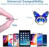 Vista 2 de Soporte de anillo para teléfono celular, soporte de agarre de anillo de teléfono con rotación de 360°, soporte compatible con iPhone, todos
