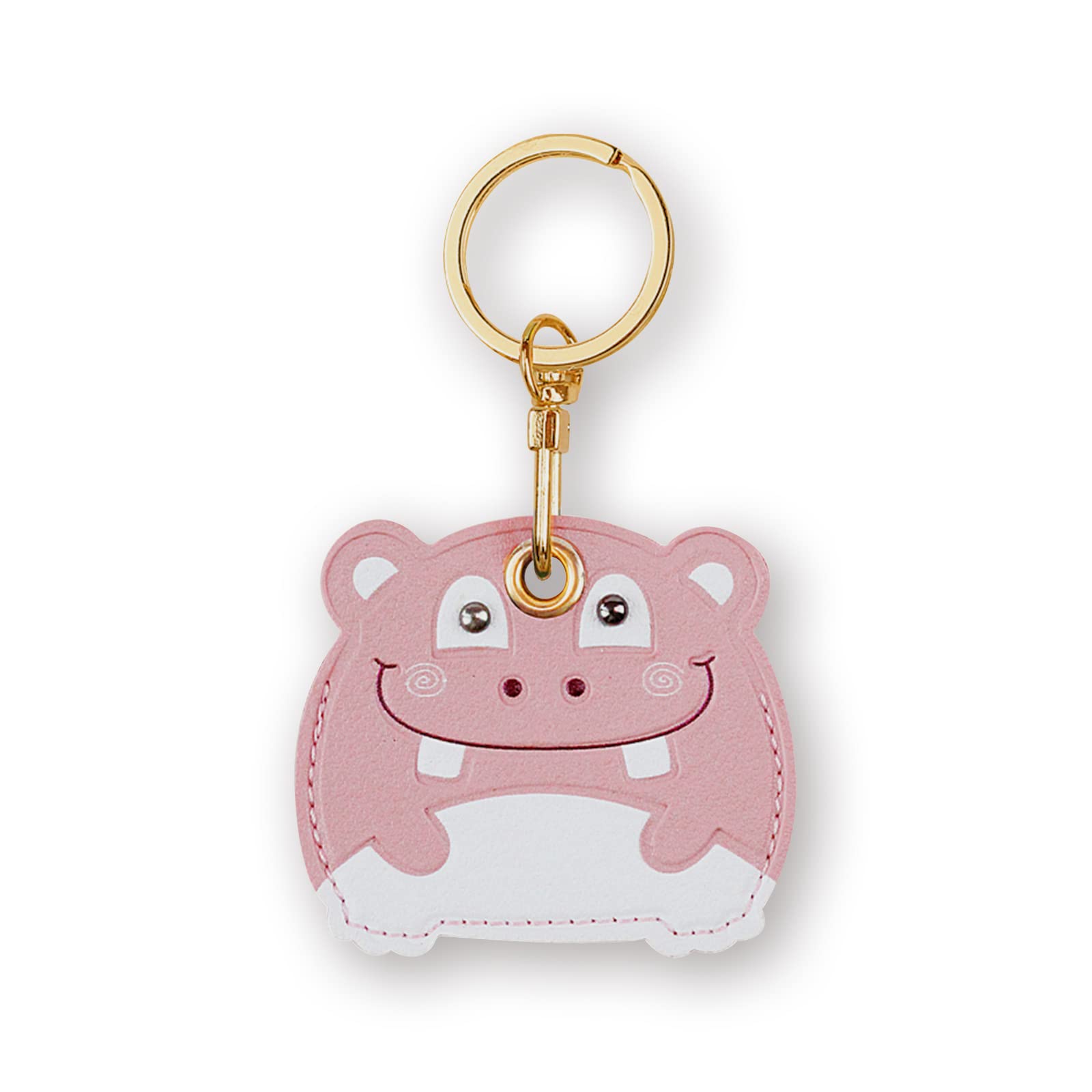 Leather Keychain Case Holder Compatible with Apple AirTag, GPS Airtag Keychain Finder Tracker with Key Ring, Anti-Scratch Protective Air Tag Cover