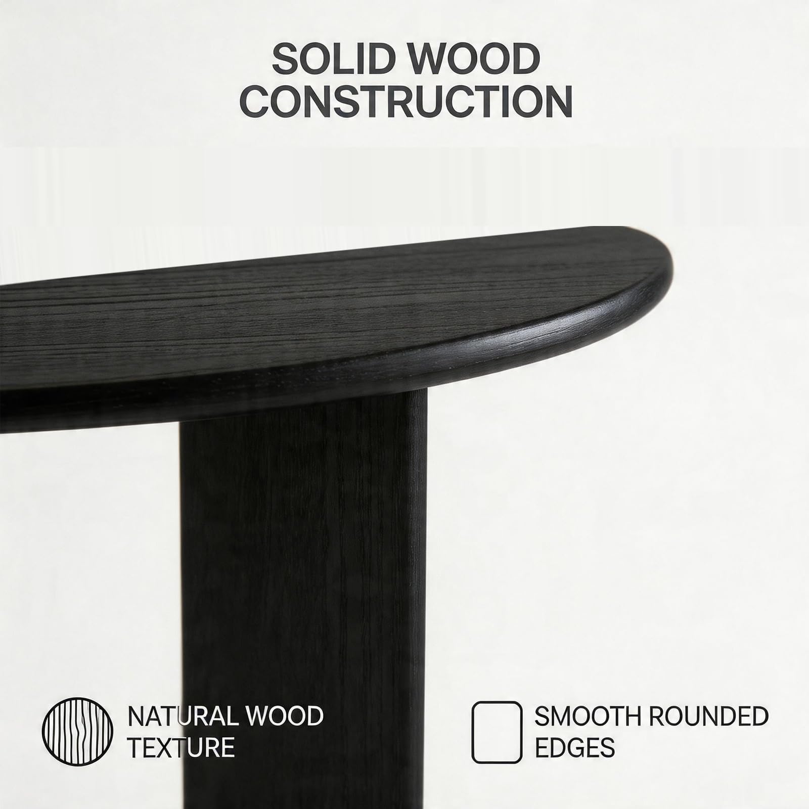 SEIFE Tavolino d'ingresso semicircolare moderno, consolle stretta con doppio supporto verticale stabile, tavolino da divano piccolo per corridoio, soggiorno, dietro il divano(70cm/27.5in)