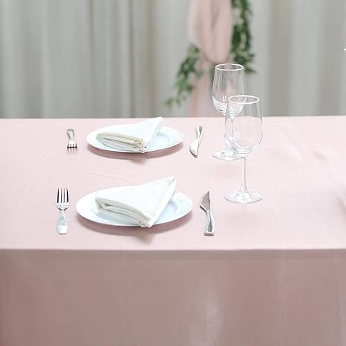 Miniatura 3 de BalsaCircle - Mantel rectangular de satén rosa polvoriento, 90 x 132 pulgadas, mantel para mesa de boda, fiesta, recepción, eventos, cocina y comedor