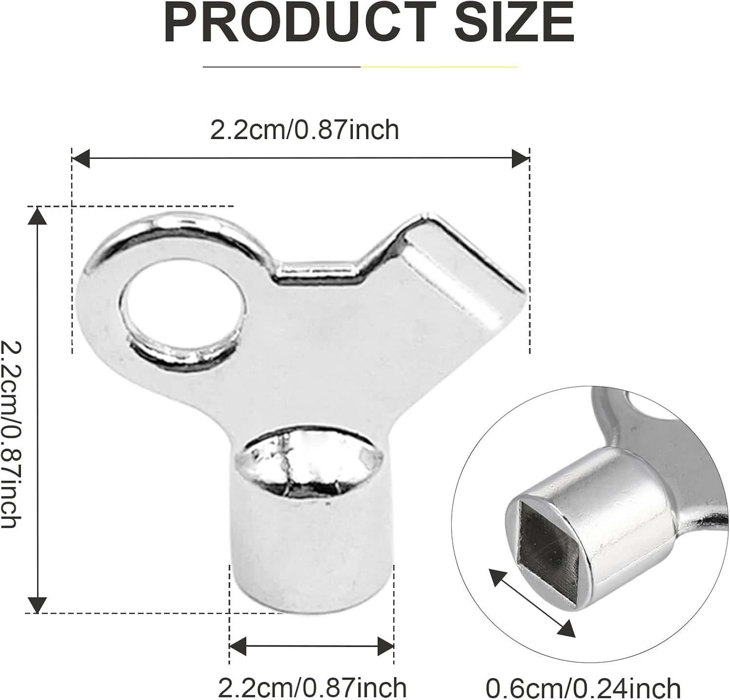 10Pcs Radiator Bleeding Air Valve Key Bleed Hole Keys for Home Radiator Hot Water Flush Plumbing Tool Replacement, Silver