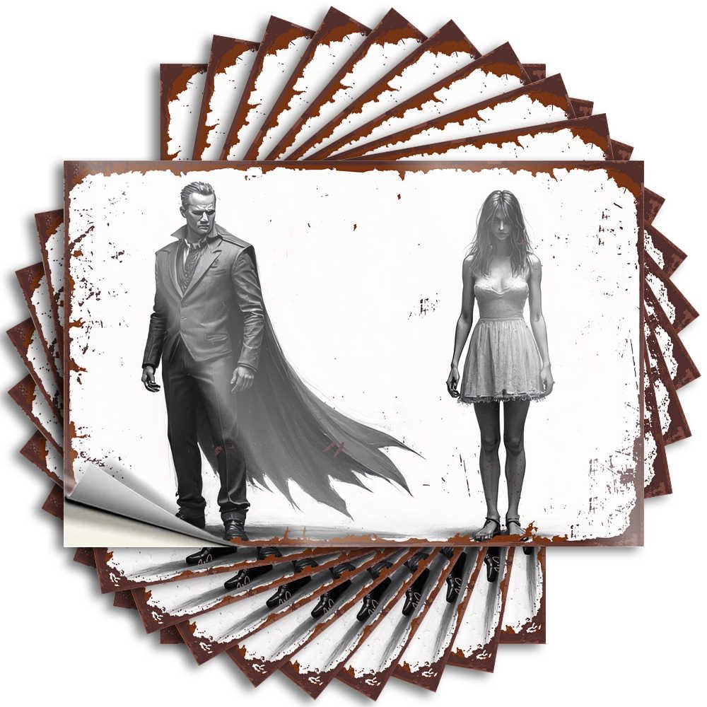 Tattoos Shower Decor | Tall Garage Dark Figures: A Mysterious Pair Unveiled for Birthday(8X12CM)